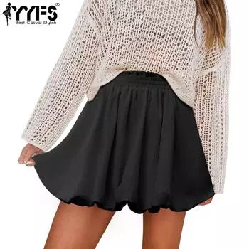 YYFS женские винтажные богемные повседневные летние весенние юбки S чёрный