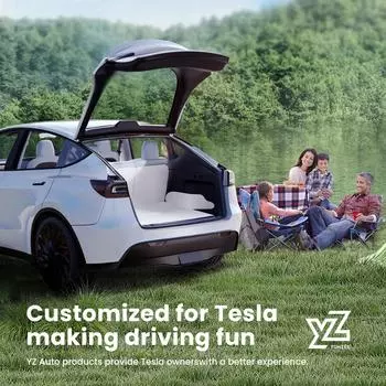YZ для Tesla Model Y кожаные коврики в багажник полностью водонепроницаемые нескользящие подкладки индивидуальный коврик для Tesla Model Y 2017-2025 чёрный
