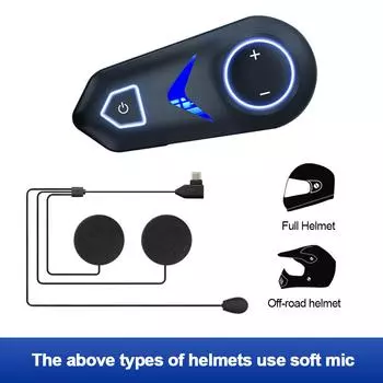 Z19 Мотоциклетная Bluetooth-гарнитура для шлема 5,3 Водонепроницаемые наушники с высоким басом и шумоподавлением с RGB-подсветкой для катания на лыжах Hard Microphone