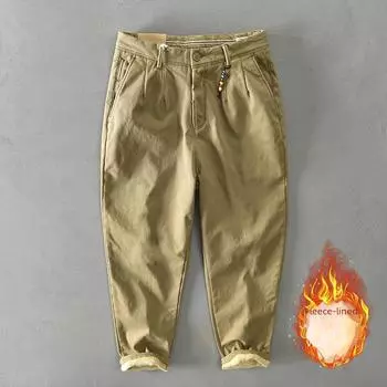 Z338 Мужской теплый повседневный комбинезон из хлопка и бархата - осенне-зимняя версия 31 чёрный