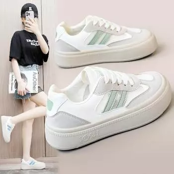 Z887/Новинка весны и лета, дышащие повседневные разноцветные кроссовки, женская обувь на платформе, модная корейская обувь с увеличенным круглым носком 35