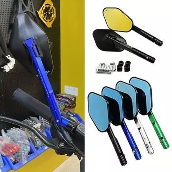 Z900 Z1000 Universal 8mm 10mm Motorcycle Rearview Mirror Aluminum Alloy CNC Motorcycle Rearview Mirror Ultra HD Rearview Mirror чёрный