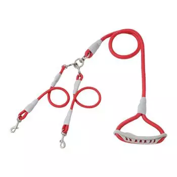 Z dog leash walking dog leash medium double dog chain double head leash one drag two leash pet supplies 1.0CM+0.6CM