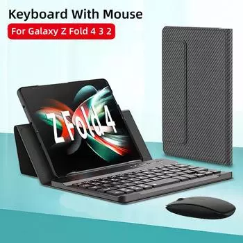Z Fold 4 клавиатура и мышь для Samsung Galaxy Z Fold 4 3 2 магнитная откидная подставка из искусственной кожи складная беспроводная клавиатура портативная NO S Pen