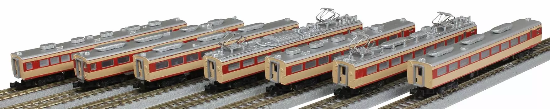 Z gauge JNR 485 series limited express vehicle early model JNR color additional set Железнодорожная модель поезда Hibari 7-вагонный T030-2 бежевый