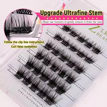 Z LRAQI BEAUTY Индивидуальные накладные ресницы Самоклеящиеся кластерные накладные ресницы без клея чёрный