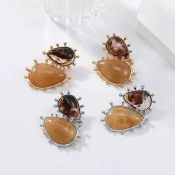 Z New 2024 Женские серьги из смолы - Европейский и американский стиль золотой