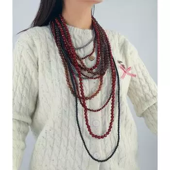 Z Новое ретро этническое многослойное женское ожерелье из красного агата с бусинами коричневый