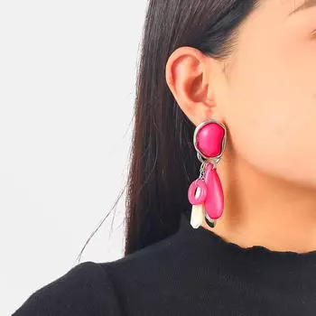 Z Новые модные многоцветные серьги в уличном стиле для женщин null зелёный