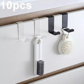 Z-образный крючок для двери шкафа в ванную комнату из нержавеющей стали, задняя вешалка для ключей, крючок для одежды, аксессуары для кухни, органайзер для инструментов чёрный