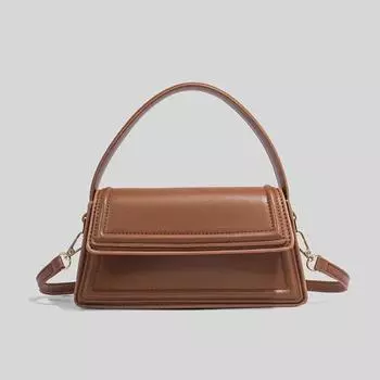 Z Женская модная мини-сумка трапециевидной формы 2024 года: Городская сумка-мессенджер и сумка через плечо Leisure коричневый