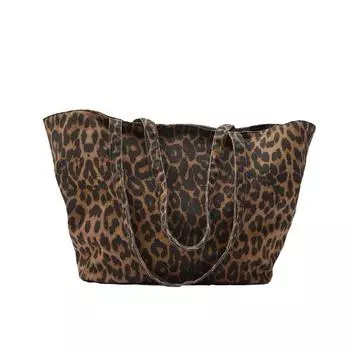 ZA 2022 женская большая сумка через плечо из холста с леопардовым принтом цветной печати леопарда