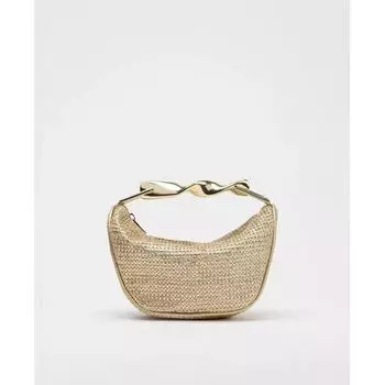 Za Fashion Mini Woven Bag Women 2025 New Retro High-Grade Metal Chain Shoulder Messenger Bag Gold