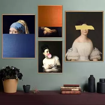 Забавная абстрактная картина на холсте, всемирно известное произведение искусства, креативные настенные художественные постеры и принты, скандинавский домашний декор для гостиной 21cm30cm NoFrame