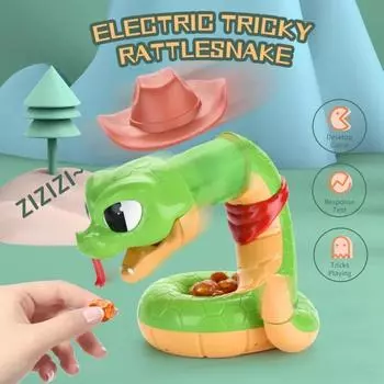 Забавная электрическая страшная игрушка-змея, хитрая гремучая змея, игрушка-сокровище, многопользовательская вечеринка, игровая игрушка, семейные интерактивные игрушки Rattlesnake
