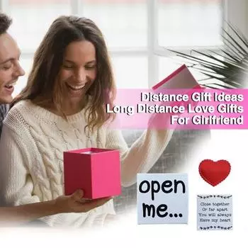 Забавная бумажная открытка на дальнее расстояние для него и ее Юбилейная открытка на дальнее расстояние для парня и подруги Открытка с красным сердцем любви для пар на большом расстоянии белый