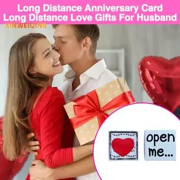 Забавная бумажная открытка на междугородную связь для него и для нее, юбилейная открытка на междугороднюю годовщину для парня и девушки, открытка с красным сердечком любви, подарок на День святого Валентина белый