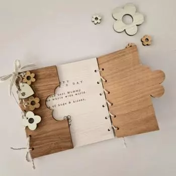 Забавная цветочная деревянная поздравительная открытка Незабудка Лучшая мама на свете Открытка на День благодарения 14cm