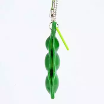 Забавная фасоль Декомпрессия Зеленая Выжимающая игрушка для ключа зелёный