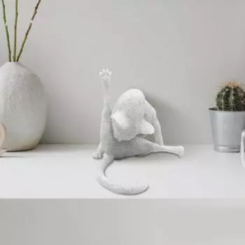 Забавная фигурка кошки, лизающая задницу, яркий внешний вид, декор для кошек, художественные скульптуры, уличная садовая статуя, украшение для дома серый