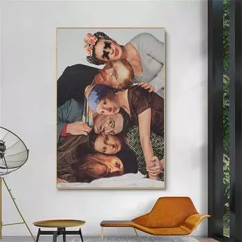 Забавная фигурка Ван Гога Моны Лизы, холст, картины, постеры и принты, настенные художественные фотографии для украшения стен гостиной, Cuadros 21x30cm No Frame