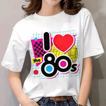 Забавная футболка для женщин, модная женская одежда с круглым вырезом, топ 80-х годов, граффити, уличная женская футболка, повседневная летняя женская футболка 5XL
