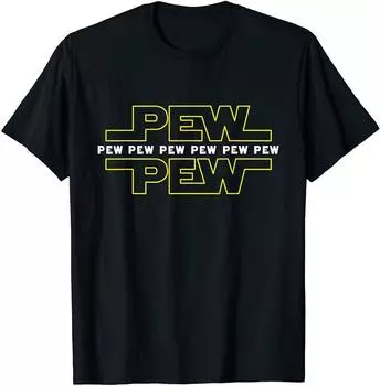 Забавная футболка Pew Pew Wars Space Star Noises Science Geek унисекс, забавная футболка