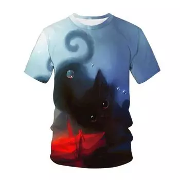 Забавная футболка с 3D животным принтом для мужчин, повседневные топы с круглым вырезом и короткими рукавами, летняя уличная трендовая свободная футболка, модная удобная одежда 6XL