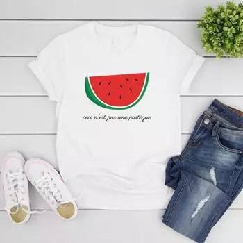 Забавная футболка с арбузом, это не футболка с арбузом, мужские и женские футболки с короткими рукавами и рисунком, футболка «Любовь и мир», уличная одежда, топы S чёрный