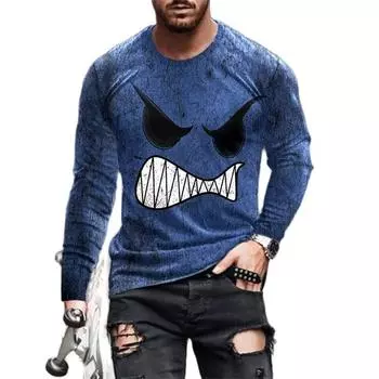 Забавная футболка с длинным рукавом с принтом XOXO, тренд в стиле Харадзюку, винтажная одежда, модные футболки с круглым вырезом, футболка большого размера для мужчин S