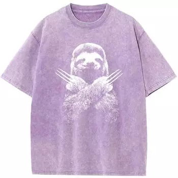 Забавная футболка с енотом 230 грамм высококачественная стираная футболка оверсайз в стиле кэжуал для мужчин и женщин S