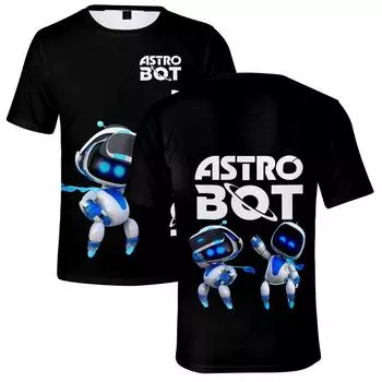 Забавная футболка с изображением аниме Astro Bot, классная женская и мужская футболка с круглым вырезом, повседневная унисекс, уличная модная футболка, Camisetas Ropa Hombre XS белый