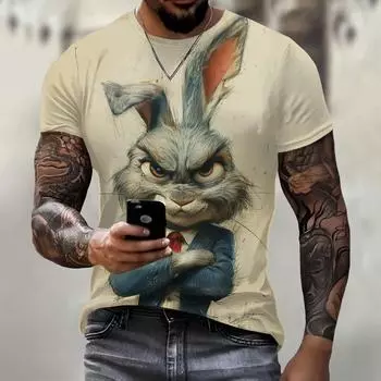 Забавная футболка с принтом 3D панды для мужчин, уличный тренд, пуловер в стиле Харадзюку, повседневная футболка с коротким рукавом и круглым вырезом, модный свободный летний топ S