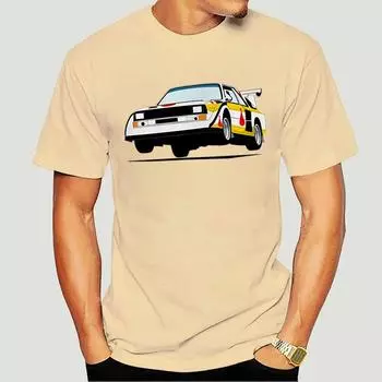 Забавная футболка с принтом раллийного автомобиля для мужчин, одежда, повседневный топ с круглым вырезом и короткими рукавами, модная футболка группы B, летняя футболка оверсайз S бежевый