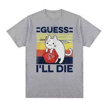 Забавная футболка с рисунком «Угадай, я умру, кот мем», мужские и женские повседневные модные футболки с короткими рукавами, топы, футболка большого размера из 100% хлопка