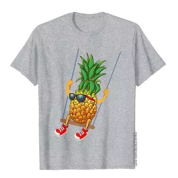 Забавная футболка Swinging Pineapple Swinger T-Shirt Prevailing Men T Shirt Simple Style Tops Shirts Cotton Vintage T Shirts Men s S хизер серый
