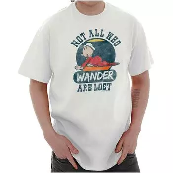 Забавная футболка унисекс с короткими рукавами Popeye Sweet Pea Not All Who Wander, футболки S