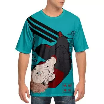 Забавная футболка в стиле аниме «Jujutsu Kaisen», классная женская и мужская футболка с круглым вырезом, повседневная унисекс, уличная модная футболка, Camisetas Ropa Hombre XS