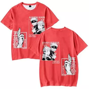 Забавная футболка в стиле аниме «Jujutsu Kaisen», крутая мужская футболка с круглым вырезом, повседневная унисекс, уличная модная футболка, Camisetas Ropa Hombre XS