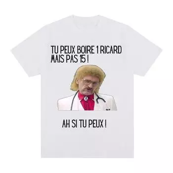 Забавная хлопковая футболка унисекс с принтом «Вы можете выпить рикард, но не 15» Черные классические топы с рисунком Летние футболки премиум-класса с короткими рукавами