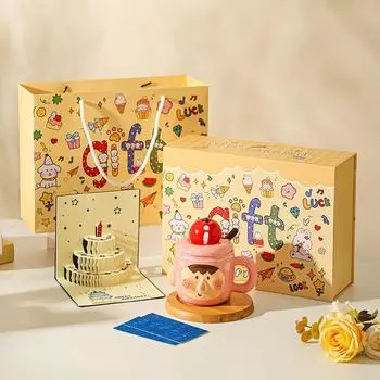 Забавная и креативная кружка, парная чашка, керамическая чашка, чашка для воды для девочек, практичный подарок на день рождения, сувенир для девушек 301-400ml