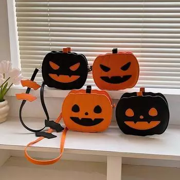Забавная и креативная сумка в виде тыквы на Хэллоуин, новая модная сумка контрастного цвета «Маленький дьявол», женская сумка через плечо с рисунком на одно плечо