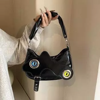 Забавная и милая сумка подмышки с большими глазами, милая и крутая, сумка через плечо для пикантной девушки, необычная и стильная ручная сумка