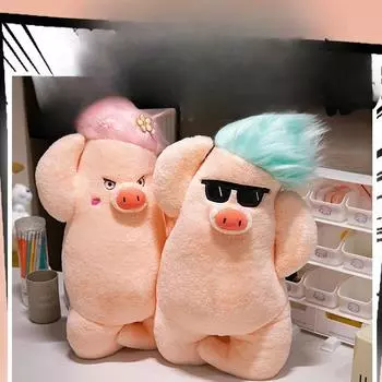Забавная и очаровательная плюшевая игрушка-свинка, кукла-свинка, подушка-резинка, чтобы отправить подарок на день рождения лучшему другу вашего парня для девочек 50cm