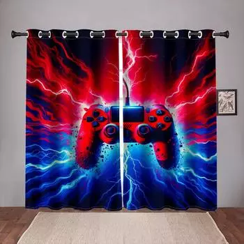 Забавная игра киберспорт крутой дизайн мальчики мужчины светофильтрующие шторы оконные шторы для гостиной спальни 2 шт декор 50W60H(CM)X2&HOOK
