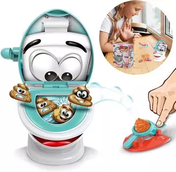 Забавная игра «Выталкивание унитаза» Интерактивная настольная игрушка Настольная настольная игра для родителей и детей Интерактивная игрушка для детей зелёный