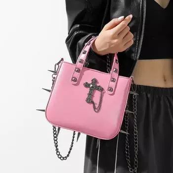 Забавная индивидуальная сумка трендовая модная сумка Willow Nail Chain Bag Cross Skull на одно плечо женская сумка через плечо One Size