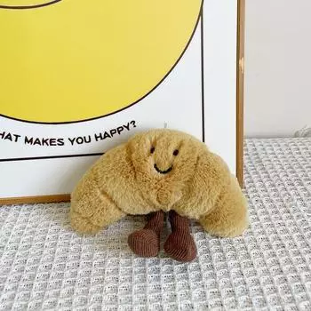 Забавная кофейная чашка, круассан, брелок, украшение для сумки, милая плюшевая игрушка, подарок на свадьбу 12cm