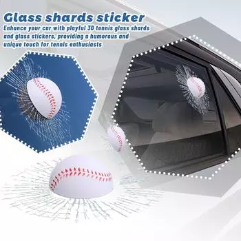 Забавная креативная наклейка для розыгрыша на автомобиль, модификация теннисного стекла, клейкая наклейка на фрагмент автомобиля, 3D стереоскопическая забавная наклейка на окно One Size