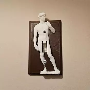 Забавная крышка выключателя света, крышка выключателя света Дэвида, крышка тумблера 3D-скульптуры, чрезвычайно креативный и юмористический выключатель света чёрный